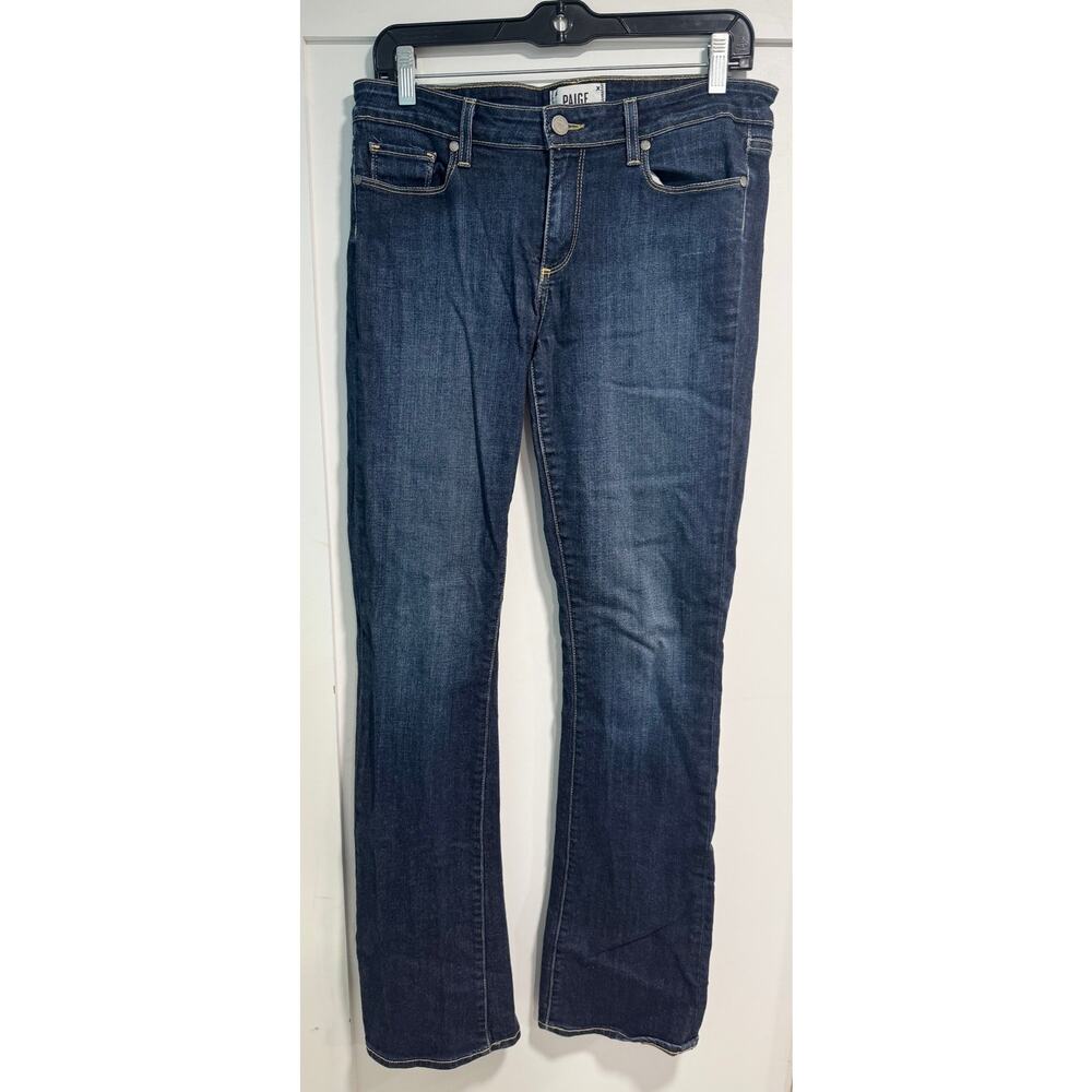 PAIGE Manhattan Bootleg Boot Cut Medium Wash Denim Jeans Size 30 - Picture 2 of 5